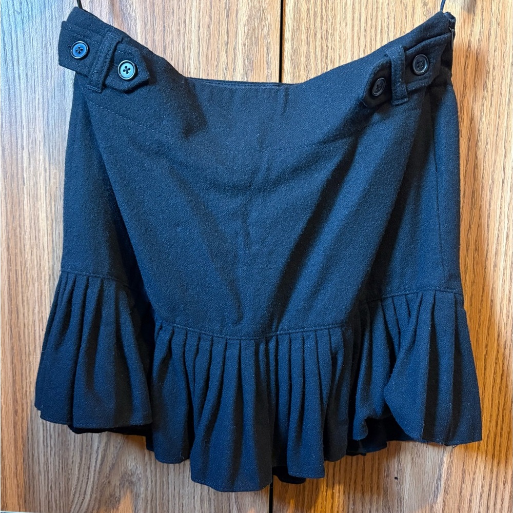 GAP Women's Black Mini Skirt with Ruffle Hem
